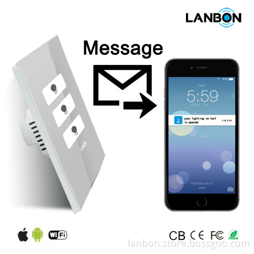 Manufacturer Lanbon Smart Home System, 1/2/3 Gang Smart Switch Free Android/IOS APP Remote Home Automation